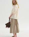 Jennie Skirt, Beige Stripe