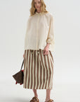 Jennie Skirt, Beige Stripe