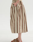 Jennie Skirt, Beige Stripe