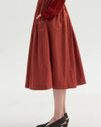 Bb Pleat Skirt, Brick