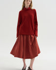 Bb Pleat Skirt, Brick