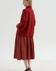Bb Pleat Skirt, Brick