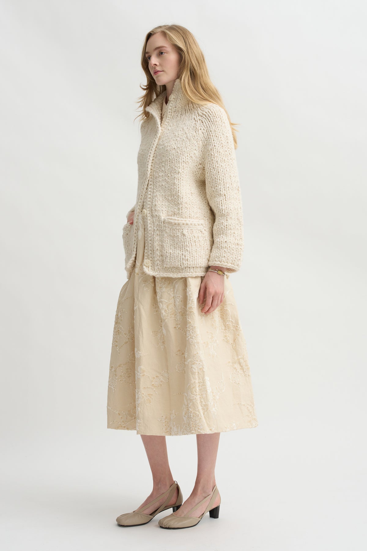 Ghosty Jacquard Skirt, Natural