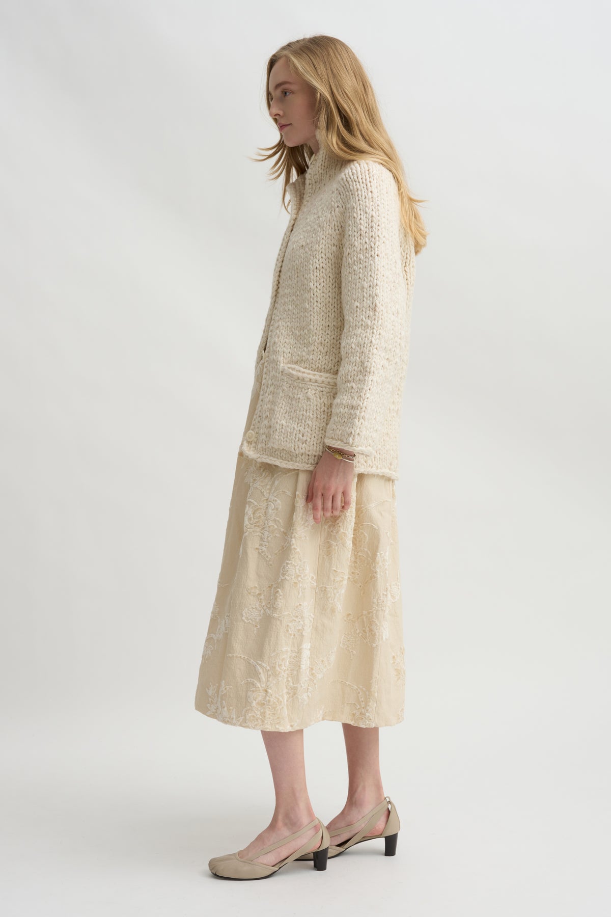 Ghosty Jacquard Skirt, Natural