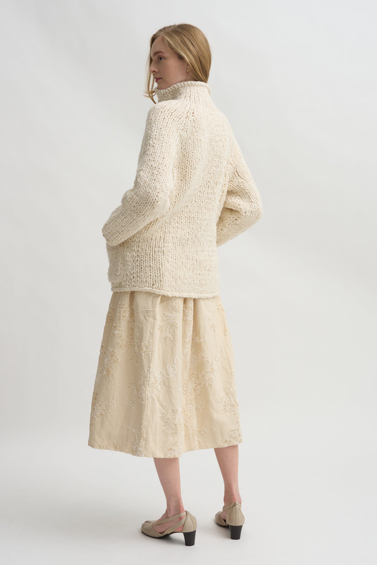 Ghosty Jacquard Skirt, Natural