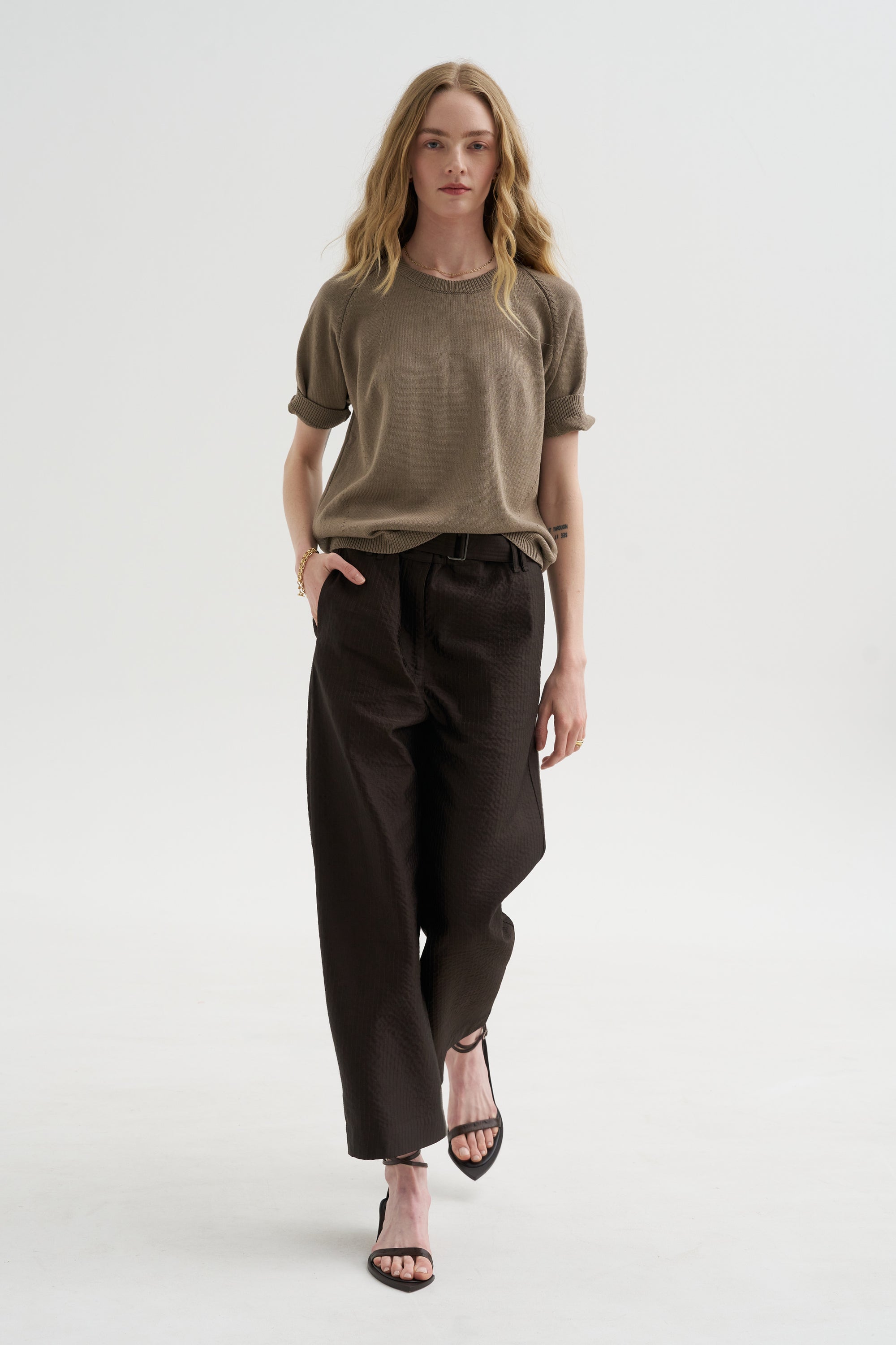 Pagira - Cropped Trouser, Chocolate