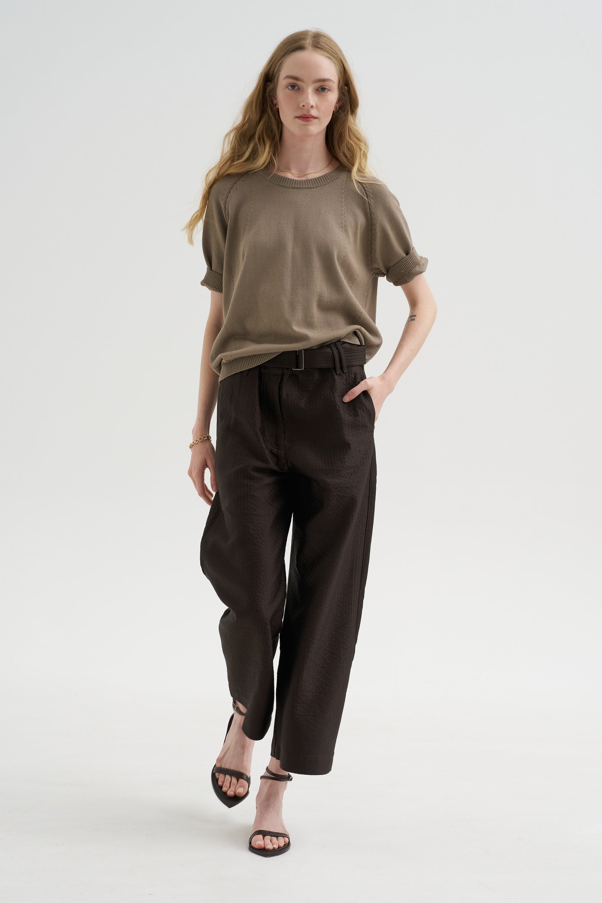 Pagira - Cropped Trouser, Chocolate