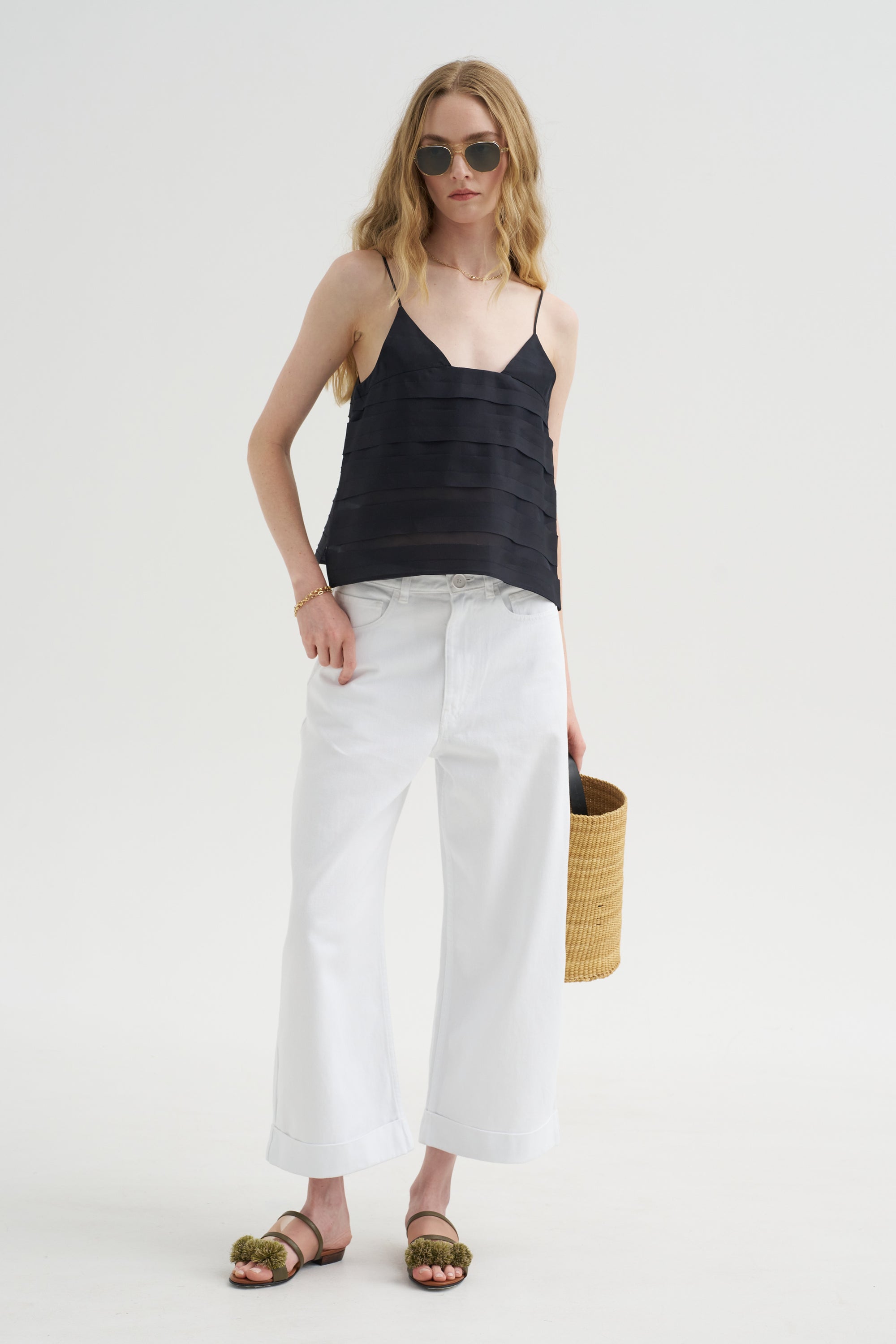 Pullosa - Denim Pants, Optical White