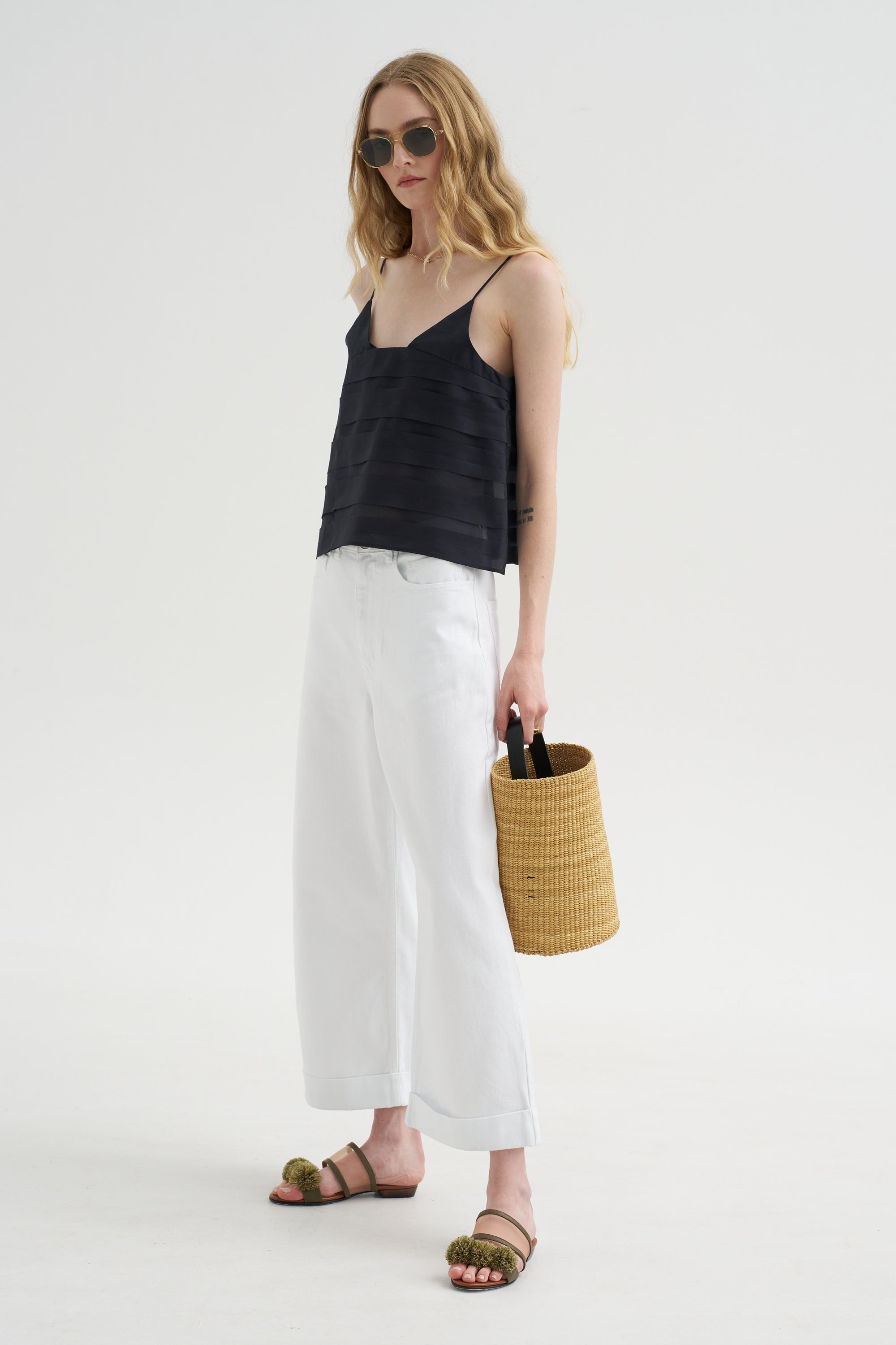 Pullosa - Denim Pants, Optical White