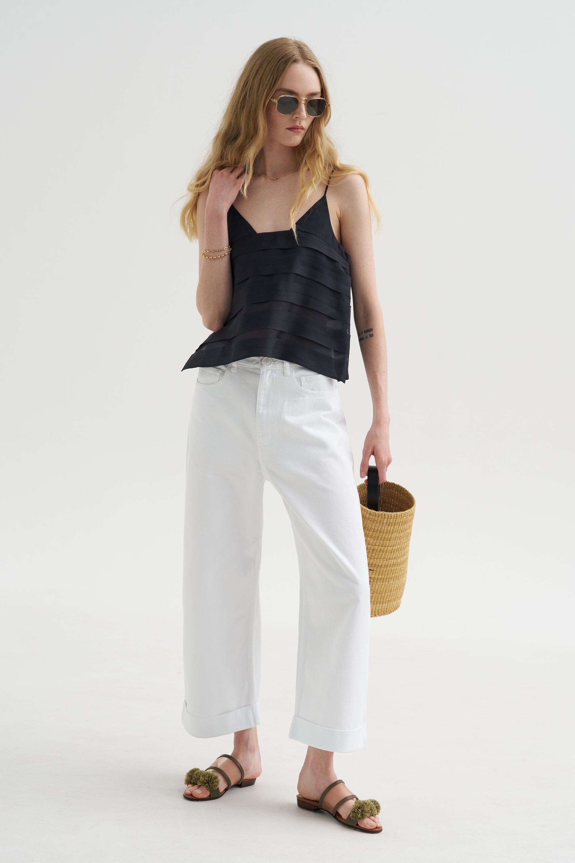Pullosa - Denim Pants, Optical White