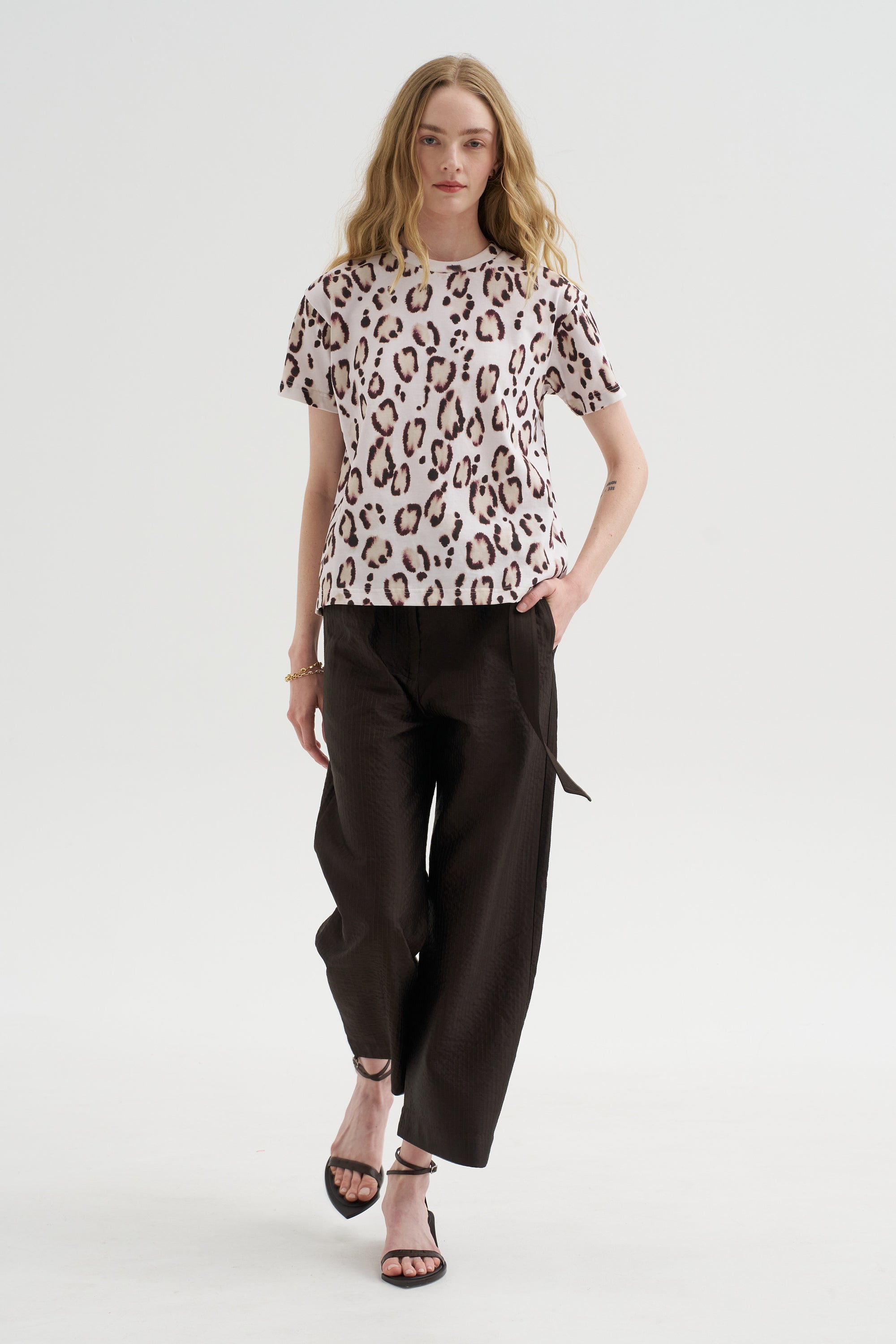 Taldia - Cotton T-Shirt, Blush Panthera