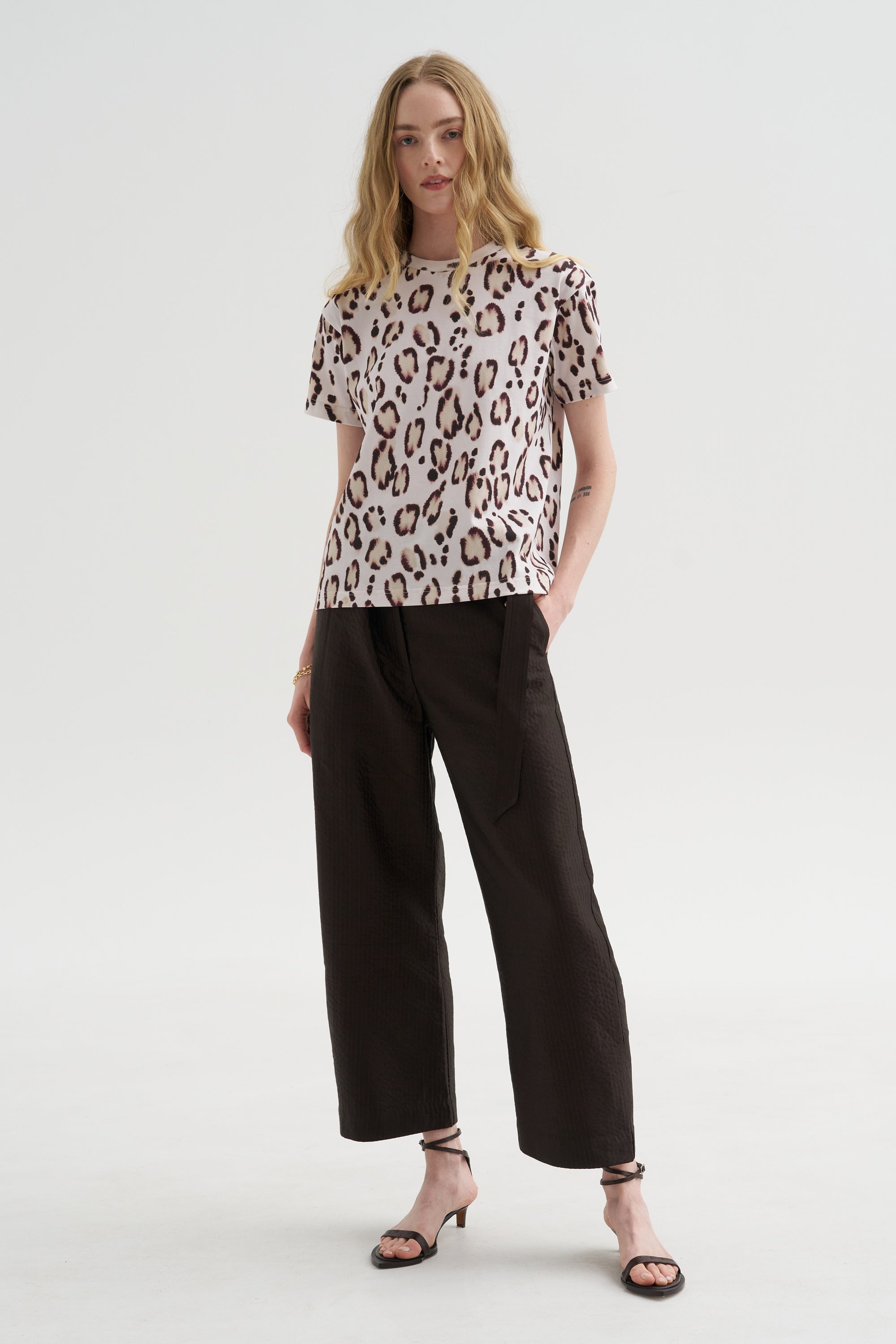 Taldia - Cotton T-Shirt, Blush Panthera