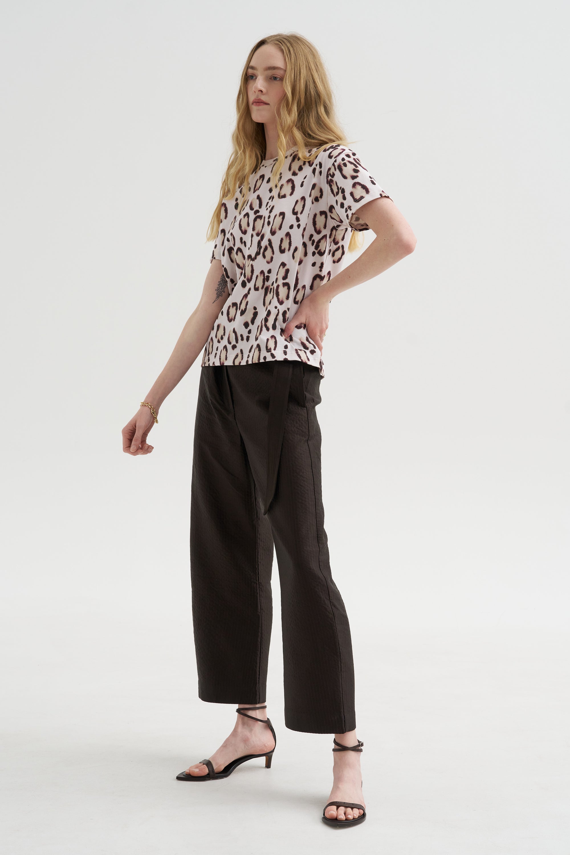 Taldia - Cotton T-Shirt, Blush Panthera