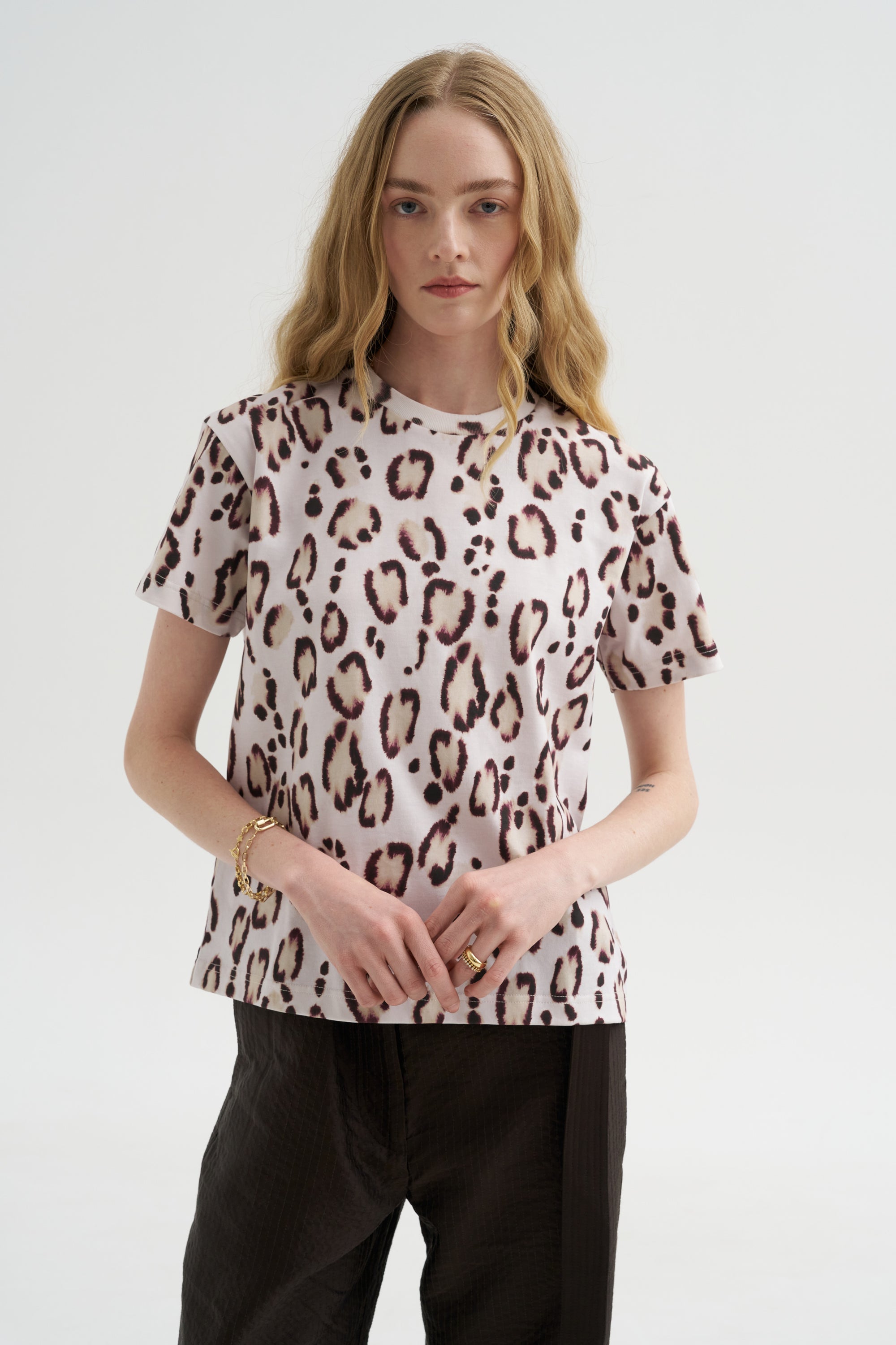 Taldia - Cotton T-Shirt, Blush Panthera