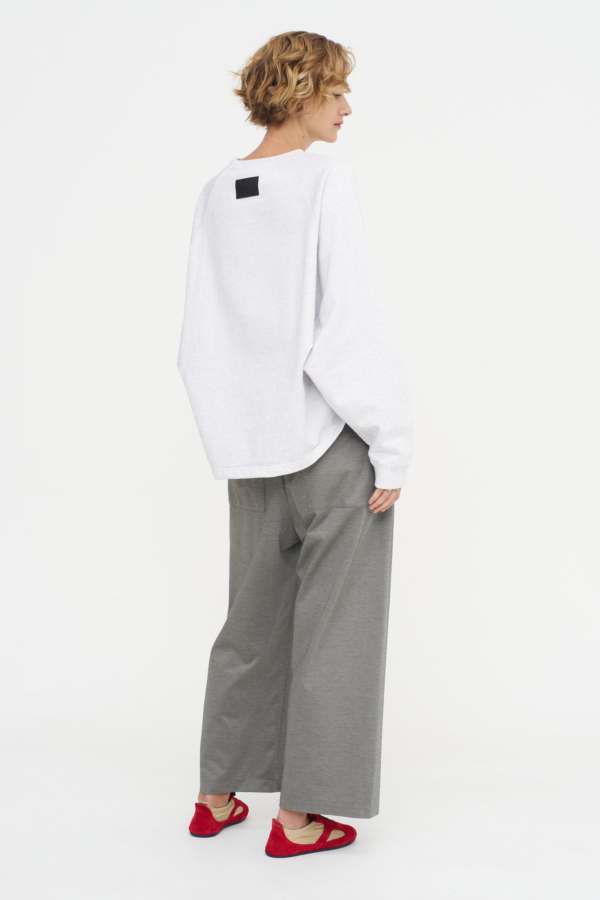 Kaya - Tucked Hem Top, Ice Grey