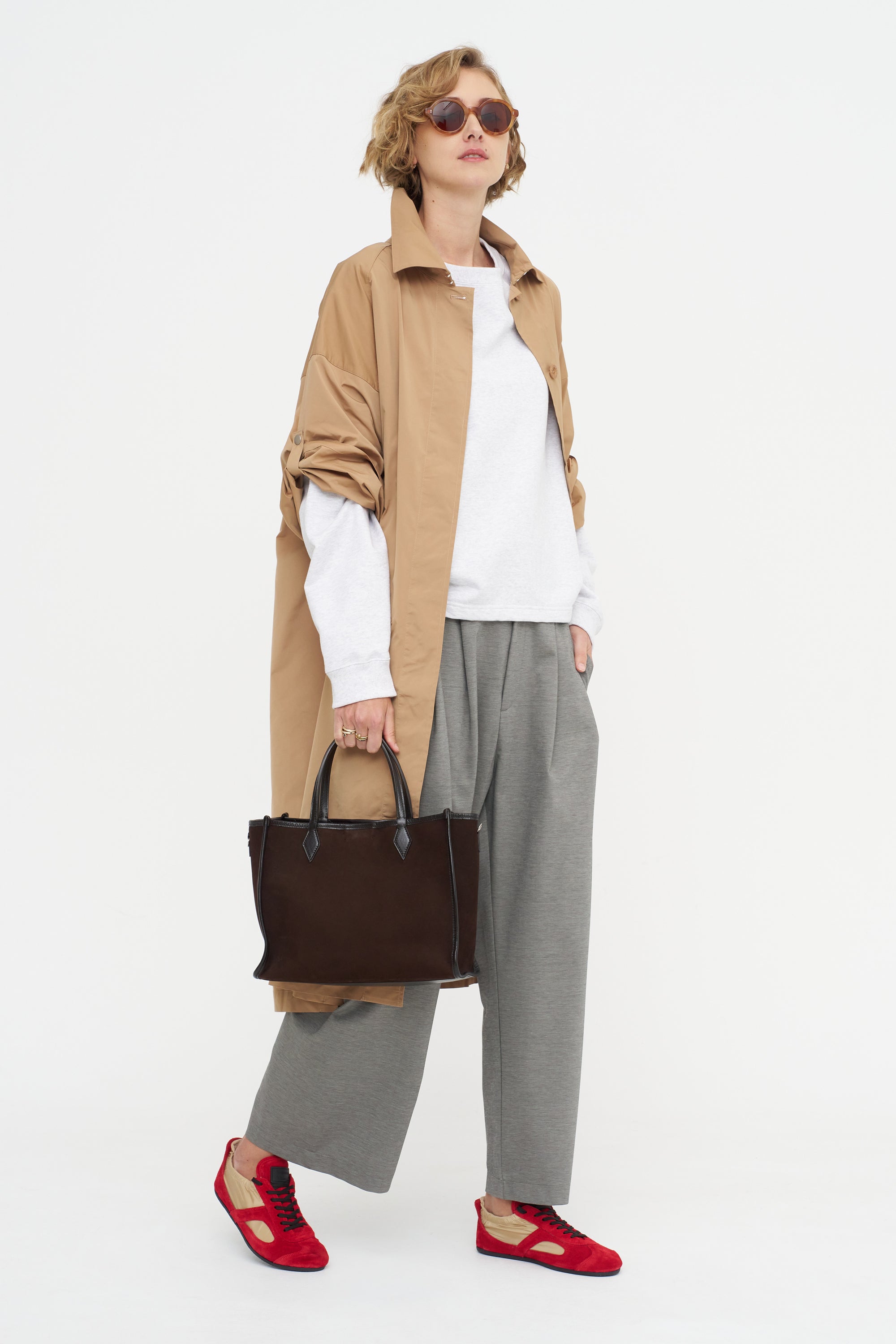 Kaya - Tucked Hem Top, Ice Grey