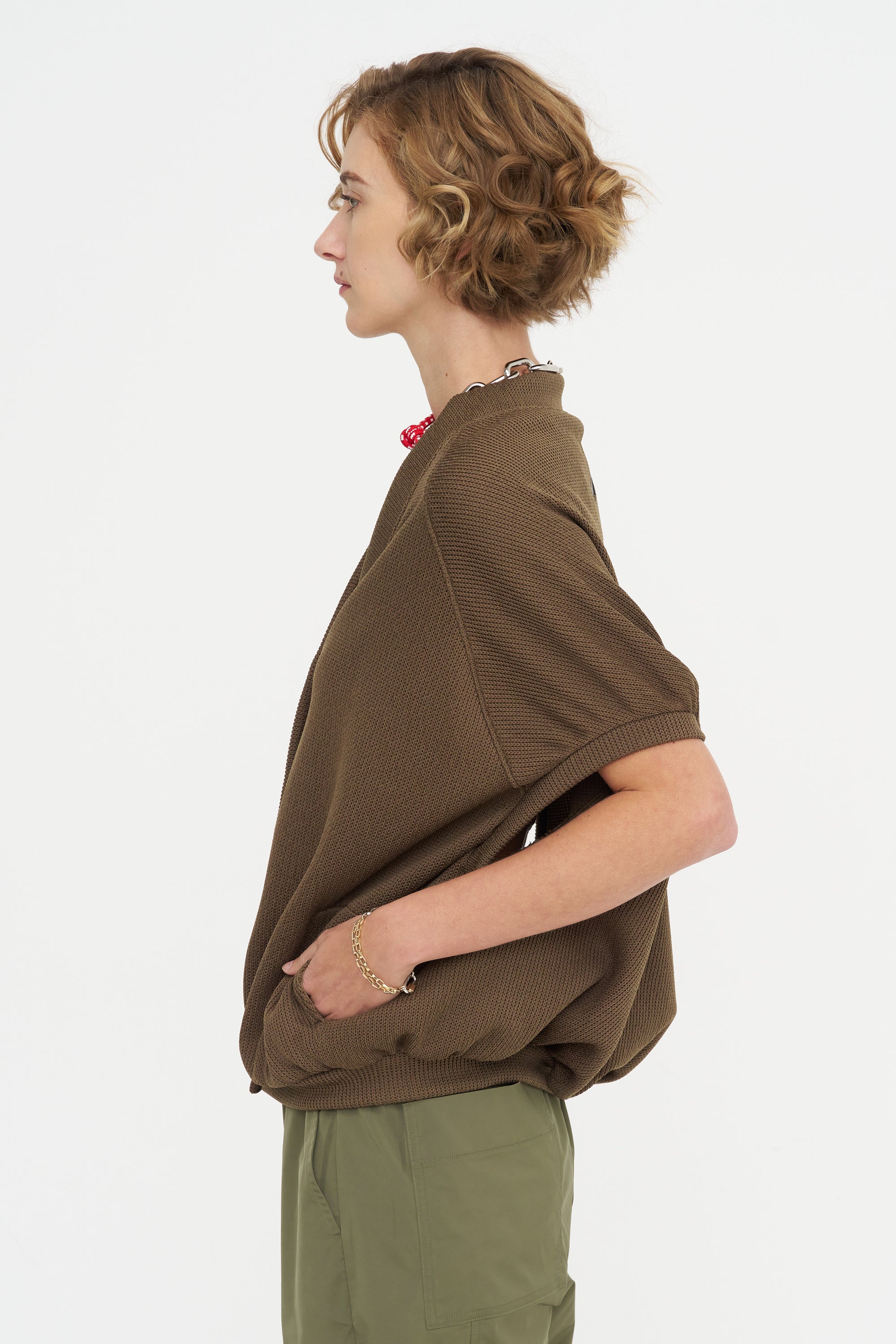 Neela - Puff Sleeve Cardigan, Bronze