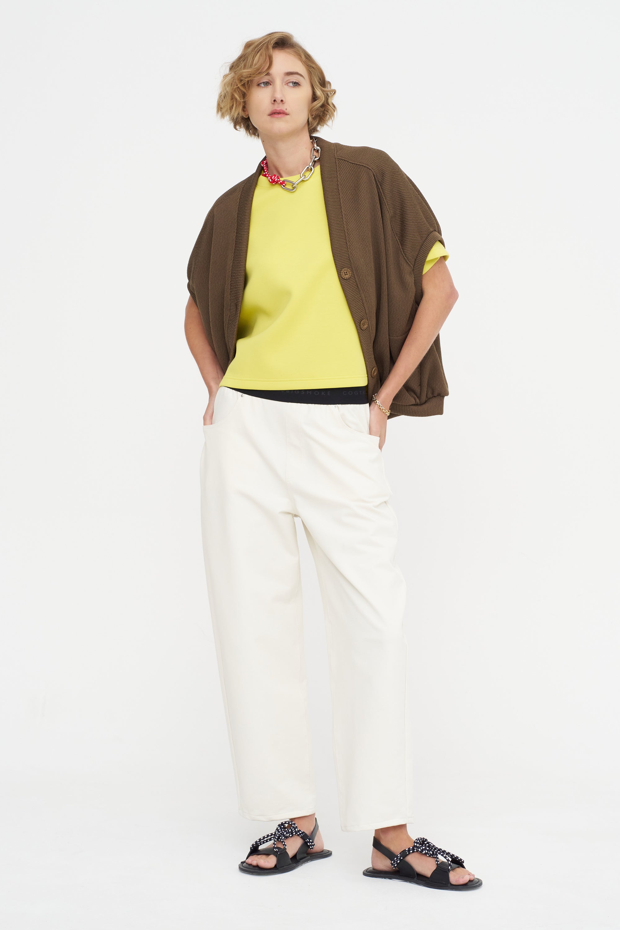 Noel - Barrel Trousers, White