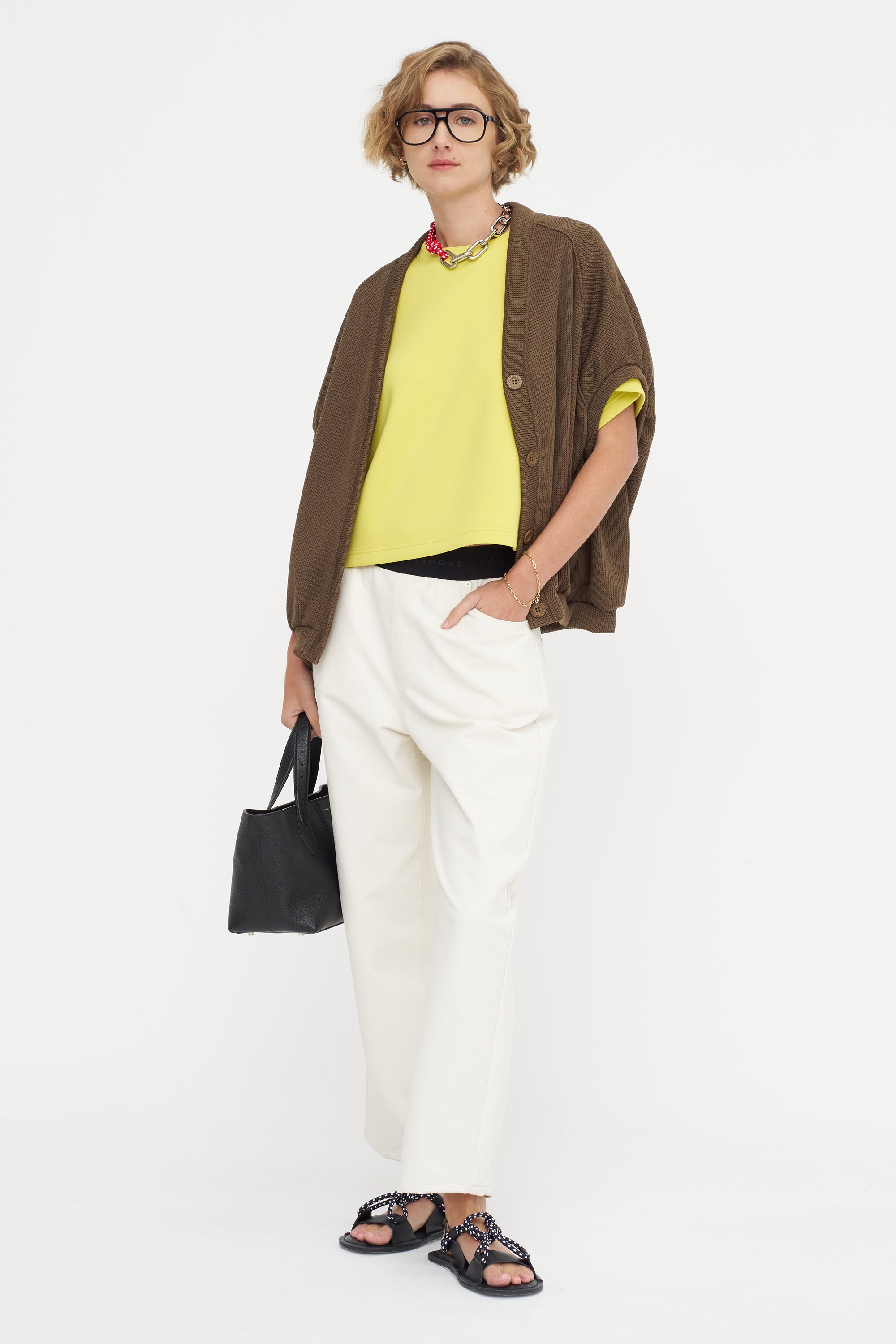 Noel - Barrel Trousers, White