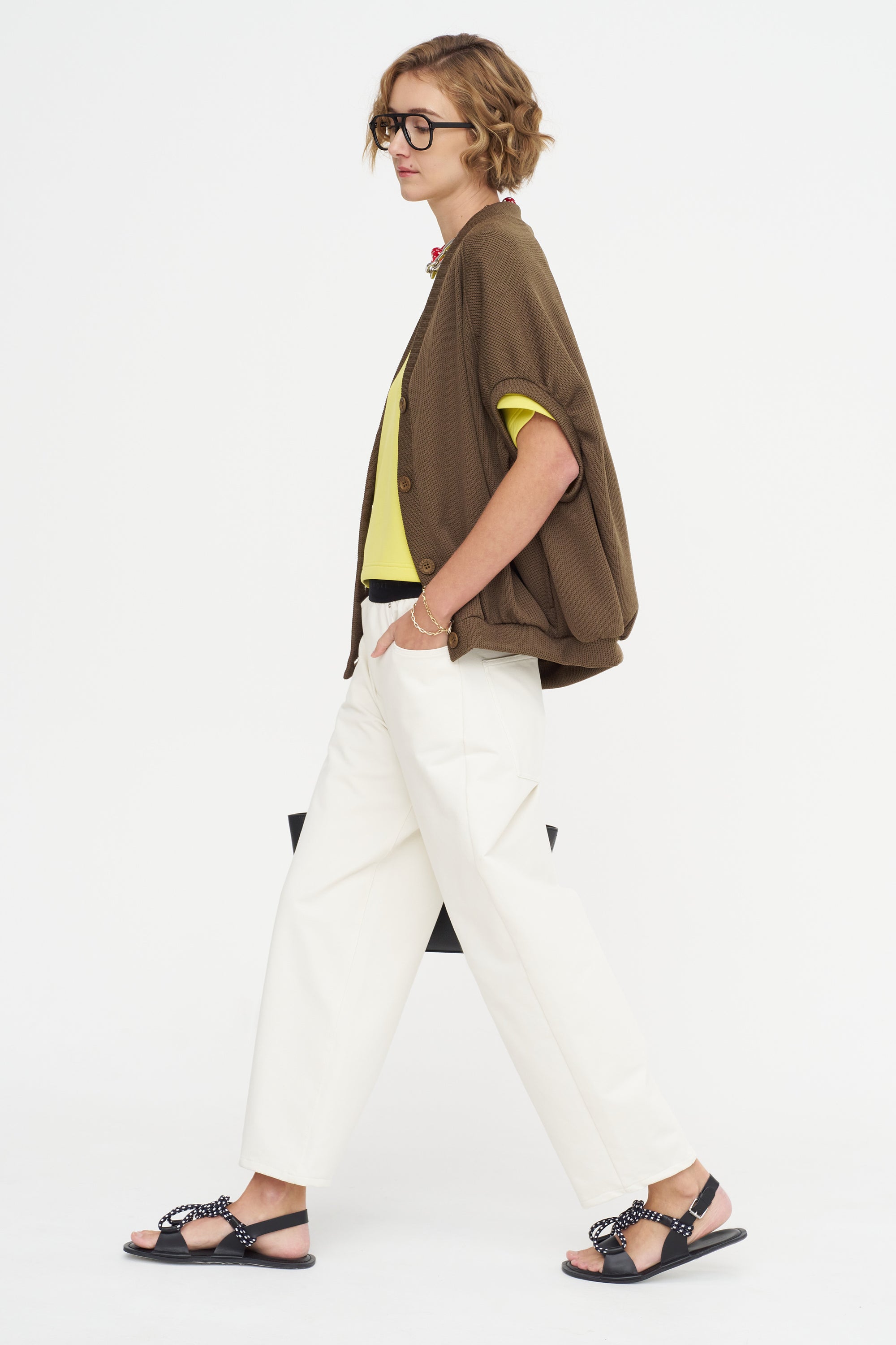 Noel - Barrel Trousers, White