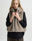 Orah Hoody Cropped Vest, Mink