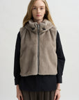 Orah Hoody Cropped Vest, Mink