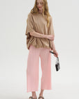 Lillyana - Puffy Short Sleeve Top, Chai