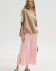 Lillyana - Puffy Short Sleeve Top, Chai