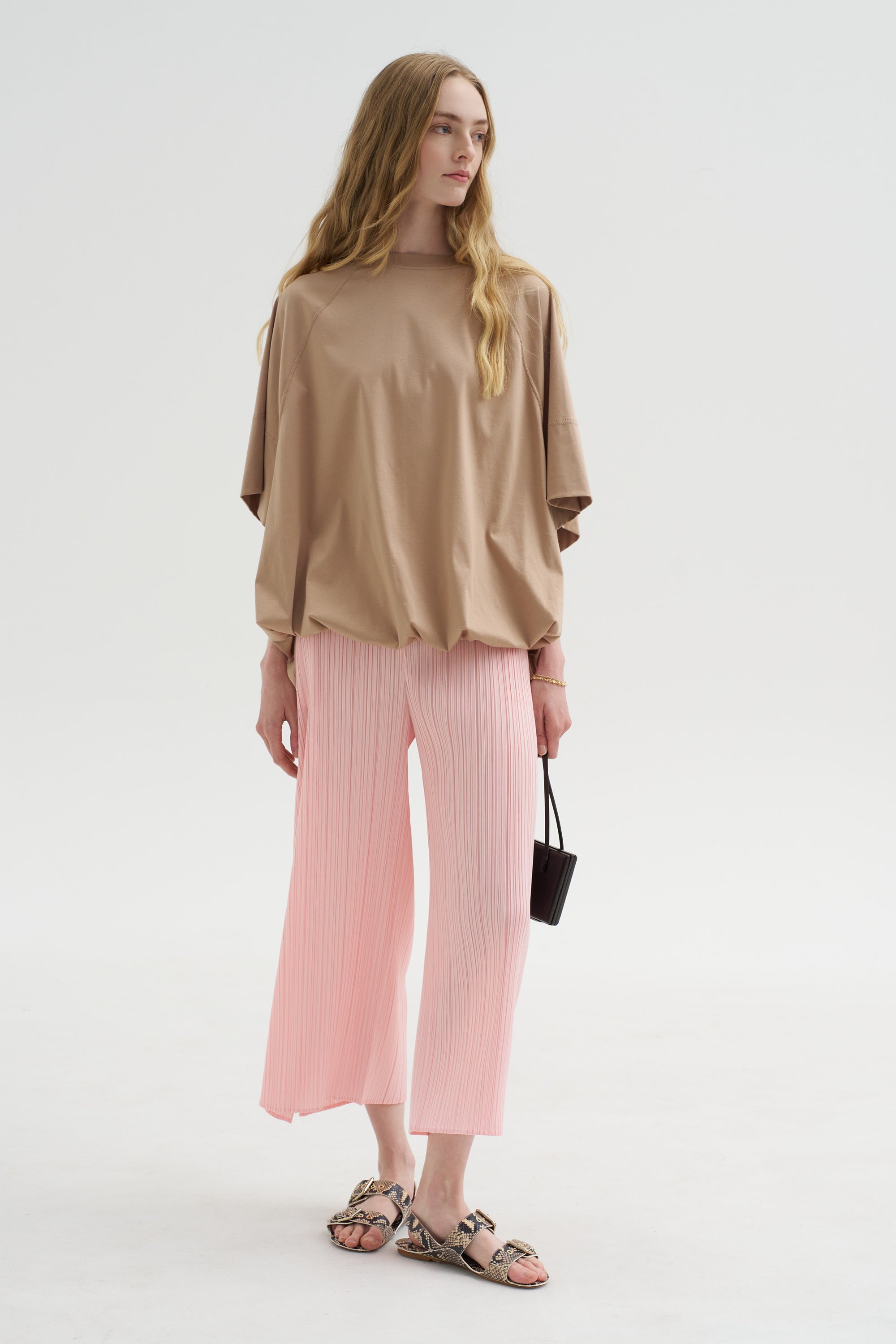 Lillyana - Puffy Short Sleeve Top, Chai
