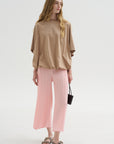 Lillyana - Puffy Short Sleeve Top, Chai