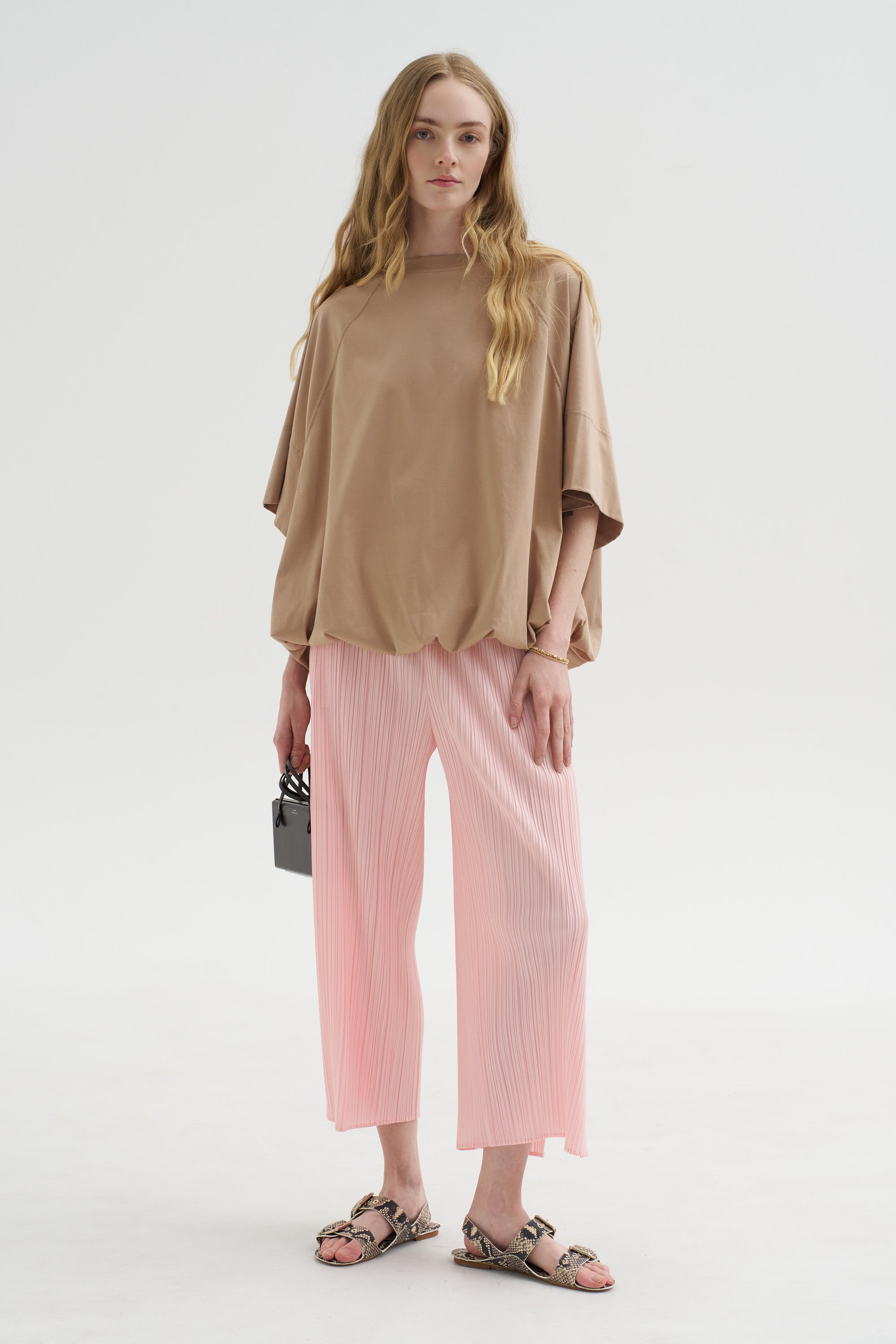 Lillyana - Puffy Short Sleeve Top, Chai