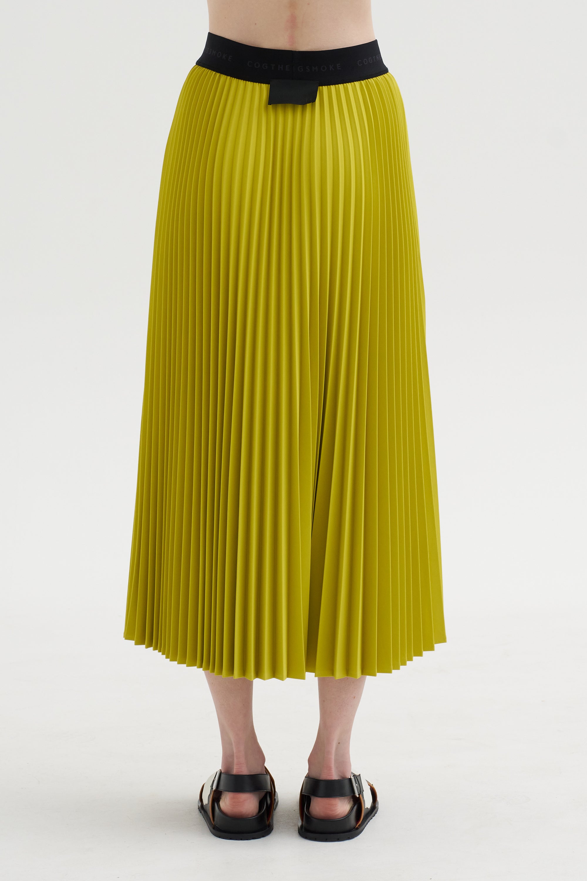 Nessa - Accordion Pleated Skirt, Atomic Yellow