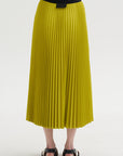 Nessa - Accordion Pleated Skirt, Atomic Yellow