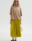 Nessa - Accordion Pleated Skirt, Atomic Yellow