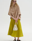 Nessa - Accordion Pleated Skirt, Atomic Yellow
