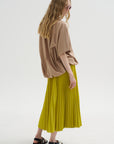 Nessa - Accordion Pleated Skirt, Atomic Yellow