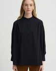 Olga Band Collar Shirt, Black