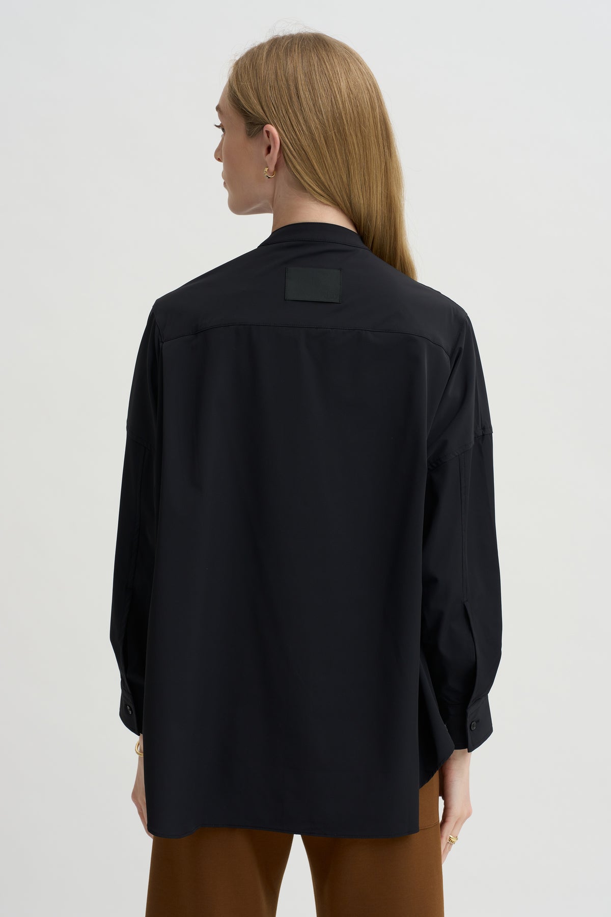 Olga Band Collar Shirt, Black