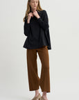 Olga Band Collar Shirt, Black
