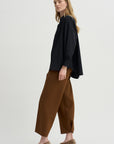 Olga Band Collar Shirt, Black