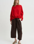 Ophelia Boatneck Top, Scarlet