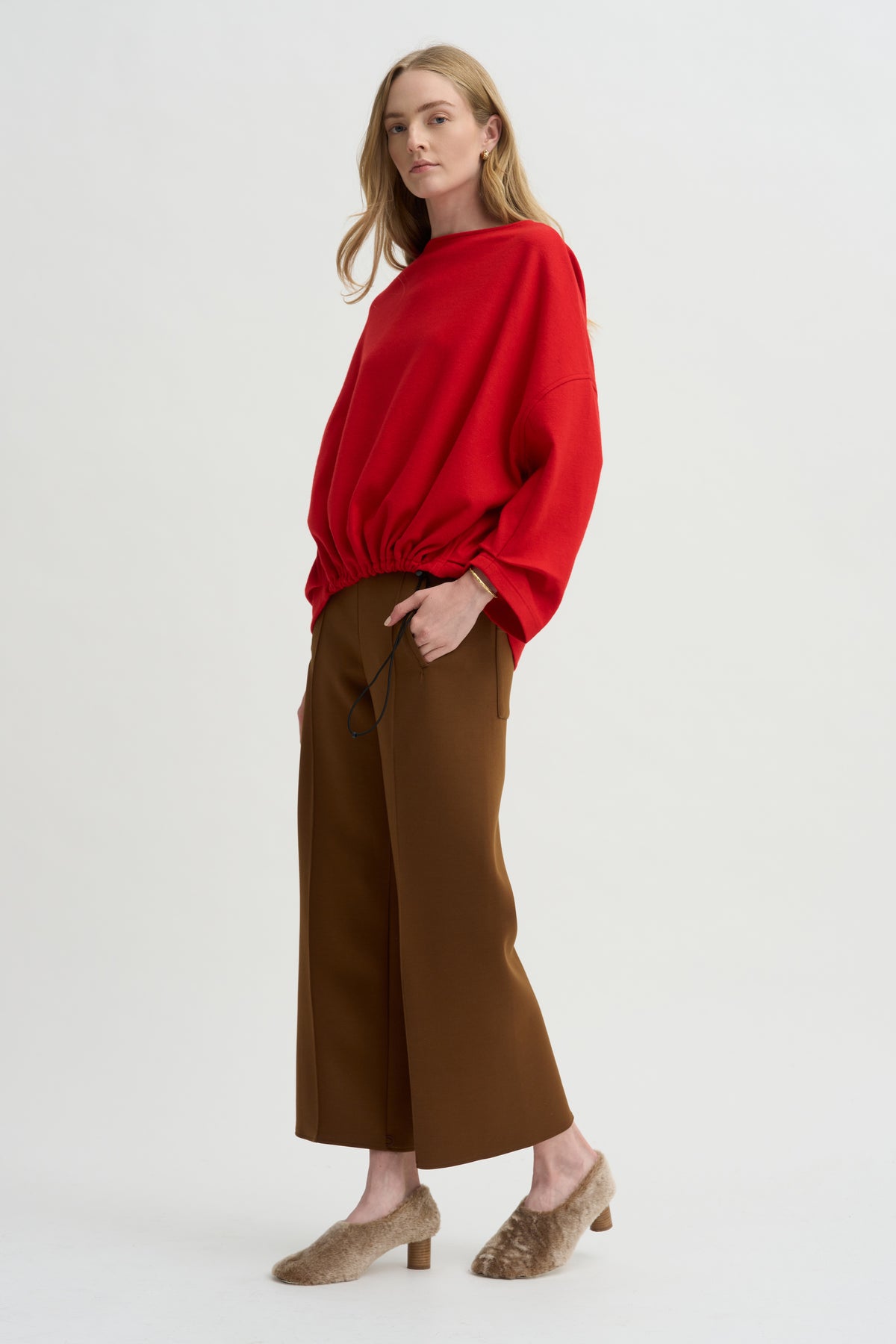 Galaxy Semi-Wide Trousers, Caramel