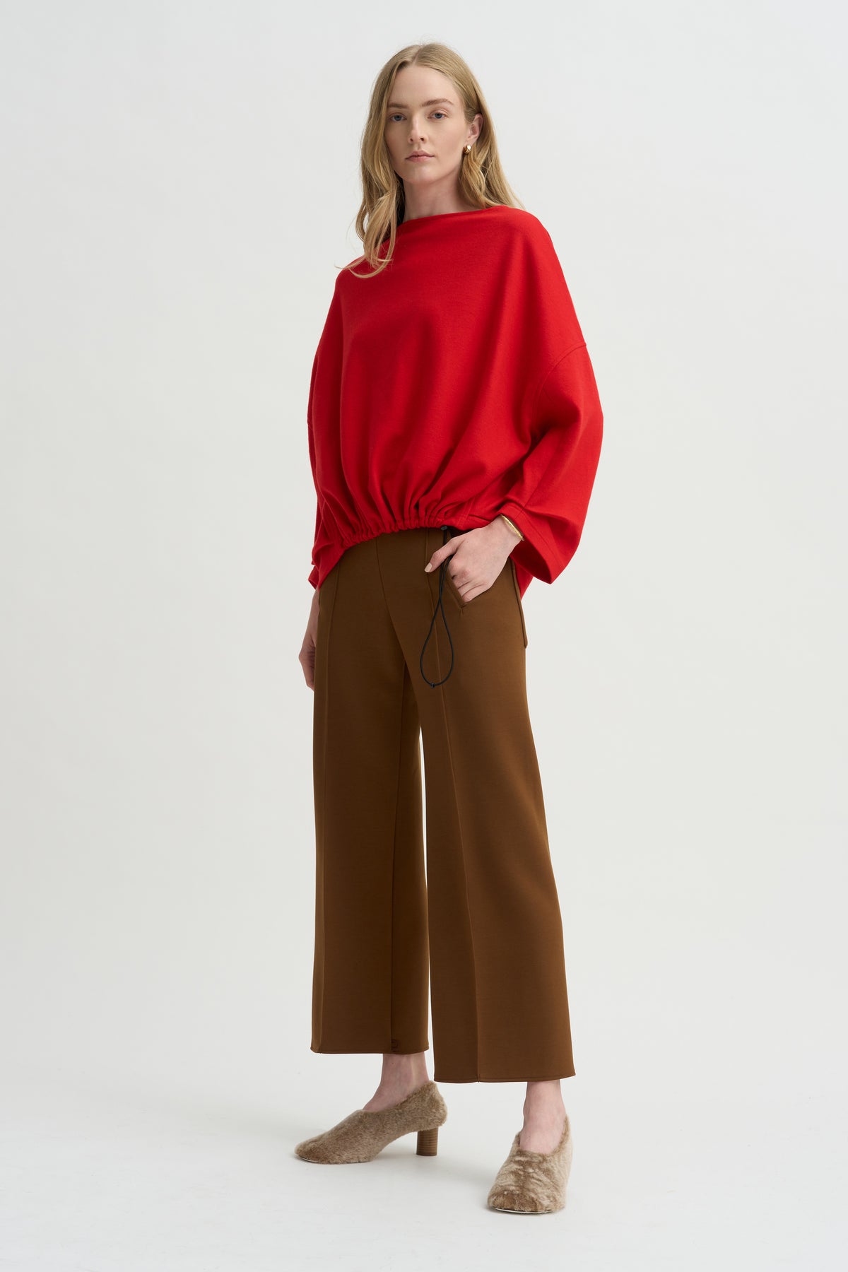 Galaxy Semi-Wide Trousers, Caramel