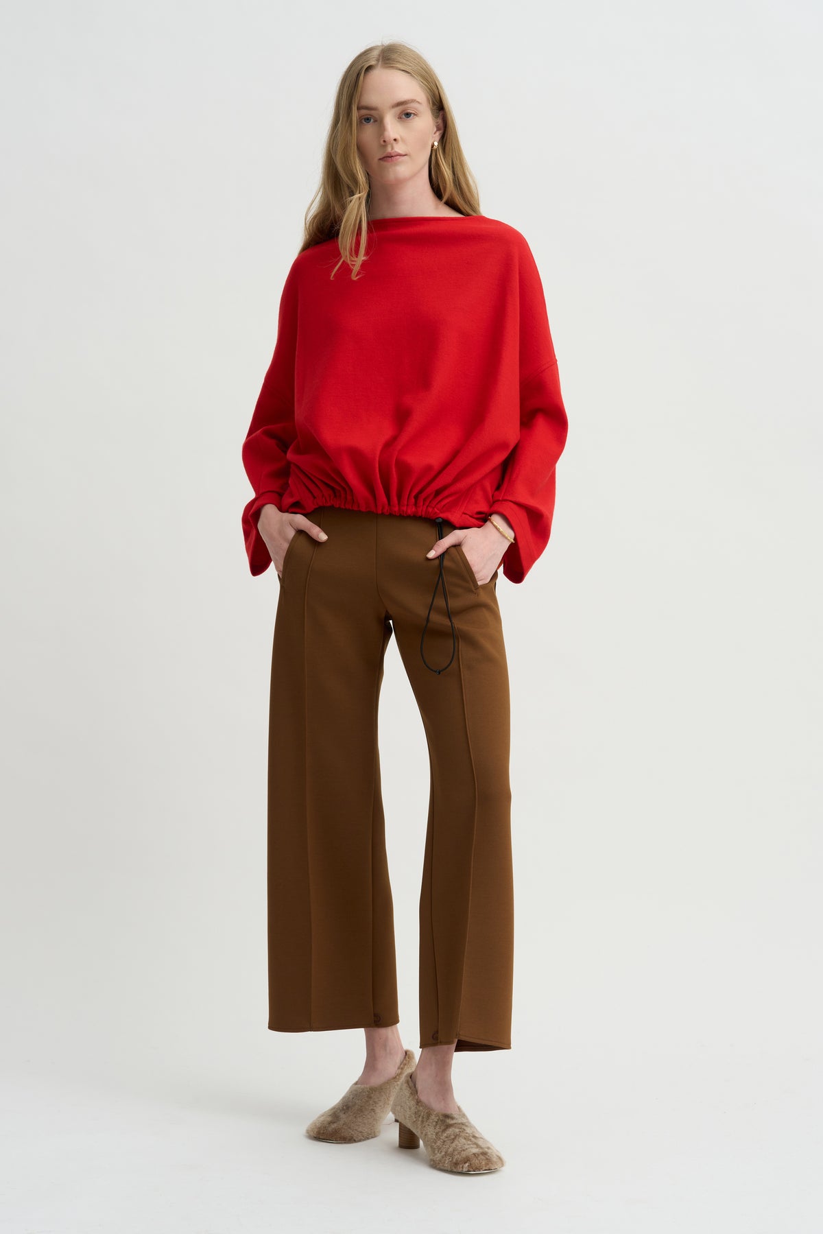 Galaxy Semi-Wide Trousers, Caramel
