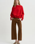 Galaxy Semi-Wide Trousers, Caramel