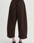 Nirvana Tucked-Hem Trousers, Dark Chocolate