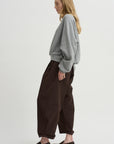 Nirvana Tucked-Hem Trousers, Dark Chocolate
