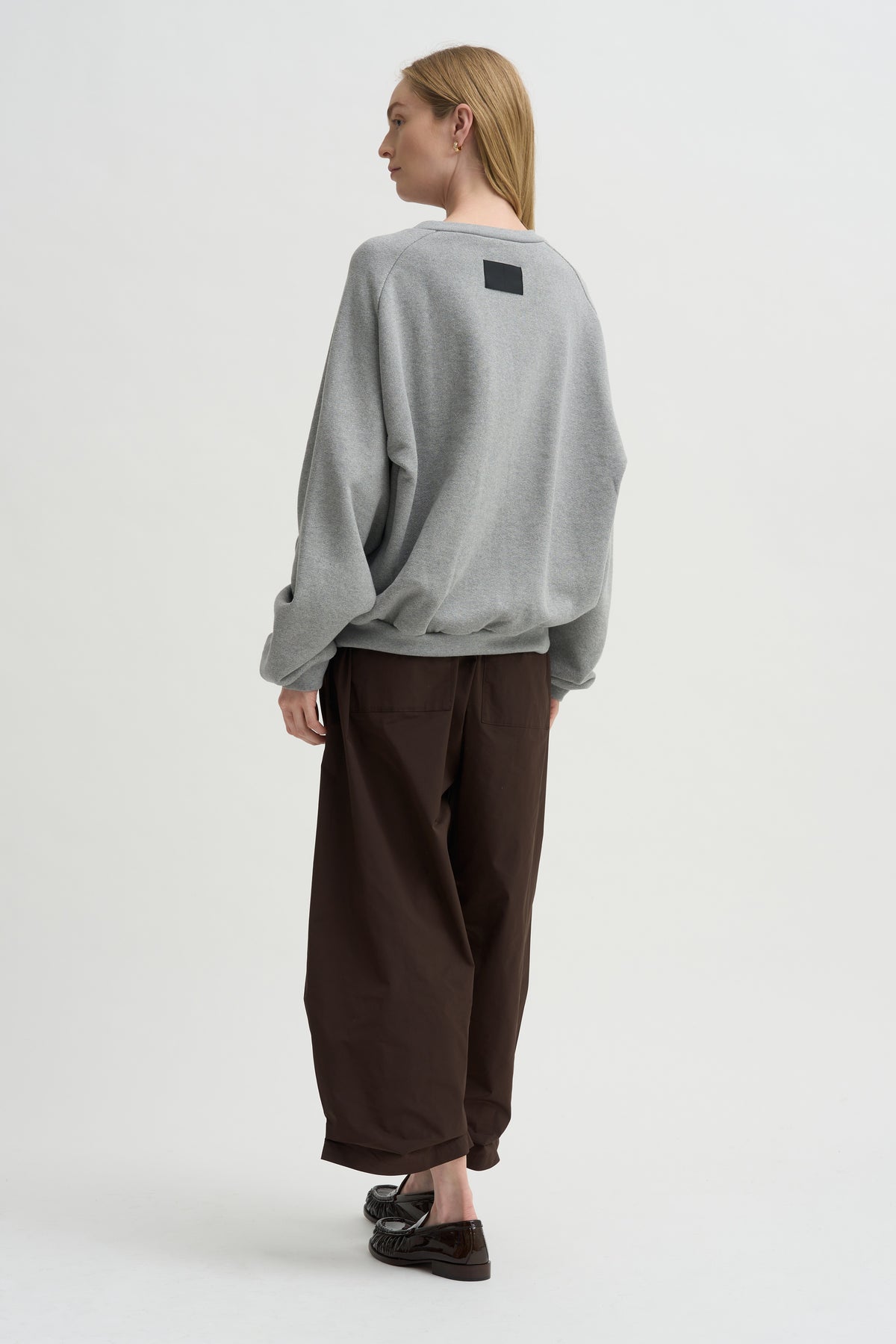 Nirvana Tucked-Hem Trousers, Dark Chocolate