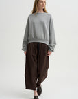 Nirvana Tucked-Hem Trousers, Dark Chocolate