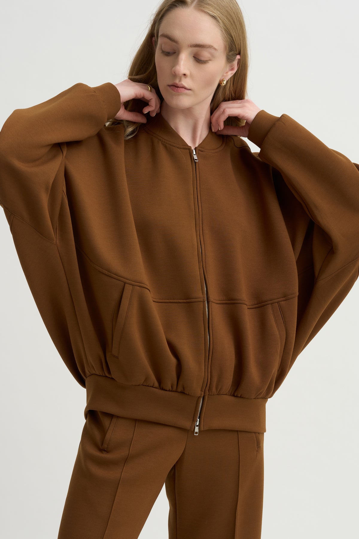 Ollie Zip Up Blouson, Caramel